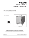 Vulcan-Hart VPX5 126588 Service Specifications