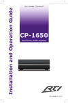 RTI CP-1650 Operating instructions