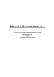 APOGEE ACOUSTICS Full Range Ribbon Speaker System Owner`s manual
