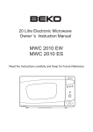 Beko MWC 2010 EW Instruction manual