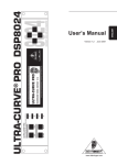 Behringer ULTRA-CURVE PRO DSP8024 User`s manual