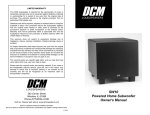 Dcm SW10 Owner`s manual