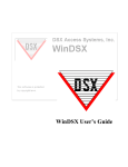 DSX Access System, Inc. WinDSX User`s guide