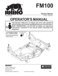 RHINO FM100 Operator`s manual
