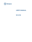 Westinghouse VR-3725 User`s manual