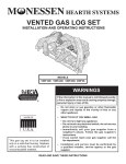 Monessen Hearth VWF36 Operating instructions