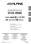 Alpine DVA9965 Owner`s manual