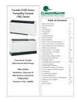 ClimateMaster Console CCE Series Service manual