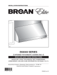 Broan Elite E60000 Series Installation guide