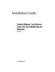 Citrix Systems Citrix MetaFrame Application for Windows 1.8 Installation guide