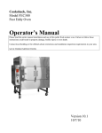 Cookshack Fast Eddy's Oven FEC500 Operator`s manual
