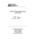 Avionics Innovations DMP-100 - Digital Player Installation manual