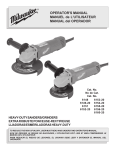 Milwaukee 6148 6149-20 6151 6152-20 6153-20 6155-20 6154-20 6156-20 Operator`s manual