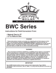 Crown Boiler BWC150 Installation manual