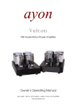 Ayon Vulcan III Owner`s manual