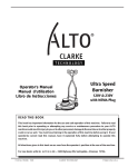 Clarke ALTO 2000 Operator`s manual