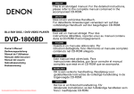 Denon DVD1800BD - Blu-Ray Disc Player Owner`s manual