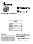 Amana AAC051SRA Owner`s manual
