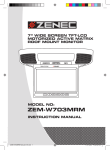 ZENEC ZEM-W703MRM Instruction manual