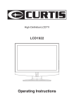 Curtis LCD1922 Operating instructions