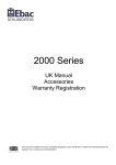 Ebac 2000 Series Specifications