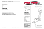 Pro-Form PFEVEL34020 User`s manual