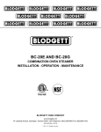 Blodgett BC-20G Specifications