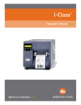Datamax I-Class Operator`s manual
