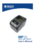 Brady BBP 33 User`s manual