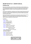 Brompton Bicycle Owner`s manual