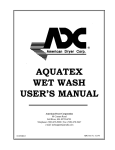 American Dryer Corp. Aquatex AD-76 User`s manual