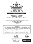 Crown Boiler Mega-Stor Operating instructions