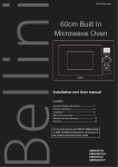 Bellini BMW625TKX User manual