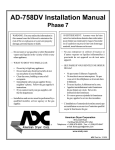 ADC AD-758DV Installation manual