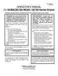 Dexter Laundry KC-39 Series Operator`s manual