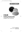 Bogen Ceiling Subwoofer CSUB Specifications