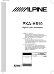 Alpine PXA-H510 Owner`s manual