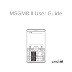 Cricket MSGM8 II User guide