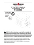 CLEAN BURN CB-1400 Operator`s manual