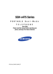 Samsung SGH X475 User guide