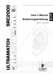 Behringer SRC2000 User`s manual