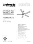 Craftmade Helios HE52 Installation guide