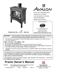 Avalon Direct Vent Freestanding Stove Owner`s manual