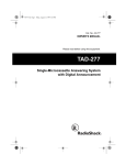 Radio Shack TAD-277 Owner`s manual