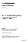 Schumacher 120V Owner`s manual