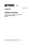York AMR03M Owner`s manual
