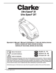 Clarke ultra speed Operator`s manual