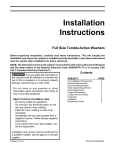Electrolux Full Size Tumble Action Washer Operating instructions