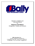 Bally Refrigerators/Freezers/Warmers Instruction manual