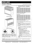 Williams 3512921A Operating instructions